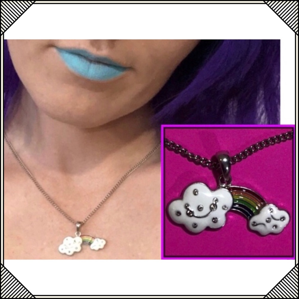 * Super Cute * Rainbow Cloud charm Necklace * NEW